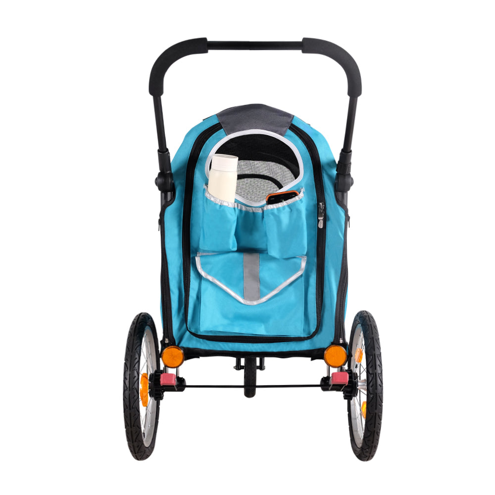 Ibiyaya Happy Pet Trailer / Jogger with Bicycle Attachment 2.0 - Ocean Blue