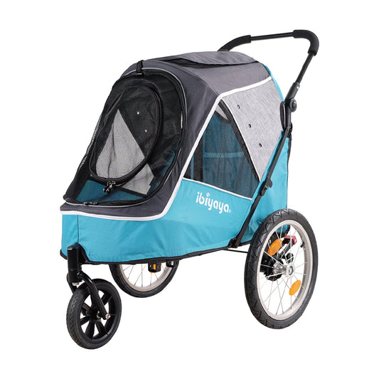 Ibiyaya Happy Pet Trailer / Jogger with Bicycle Attachment 2.0 - Ocean Blue